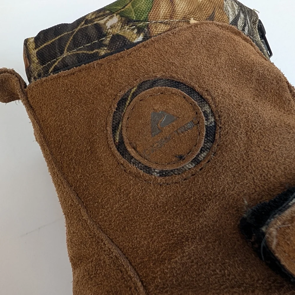 Ozark Trail Leather Snow/Rain Camo Hunting Boots Men's Size 6 Women's Size 8
